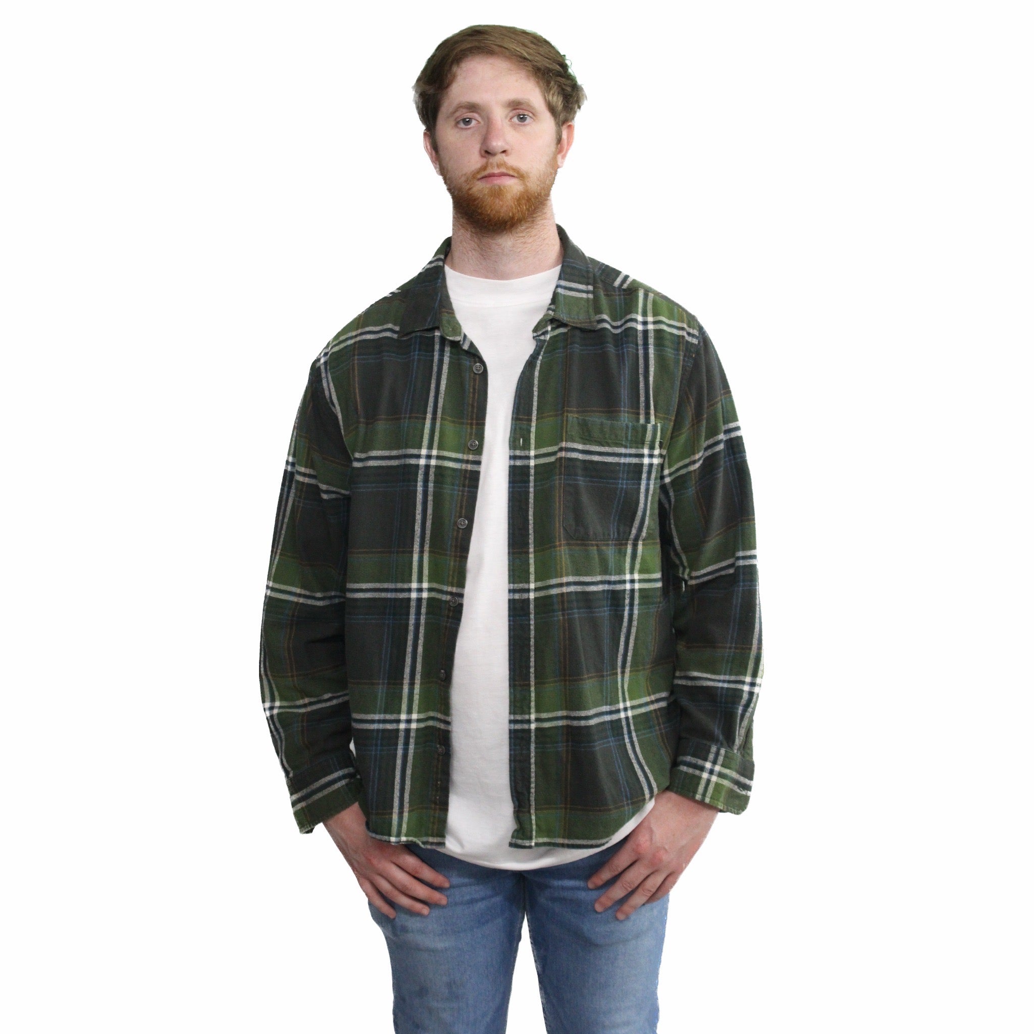 Eddie Bauer Green Plaid Flannel