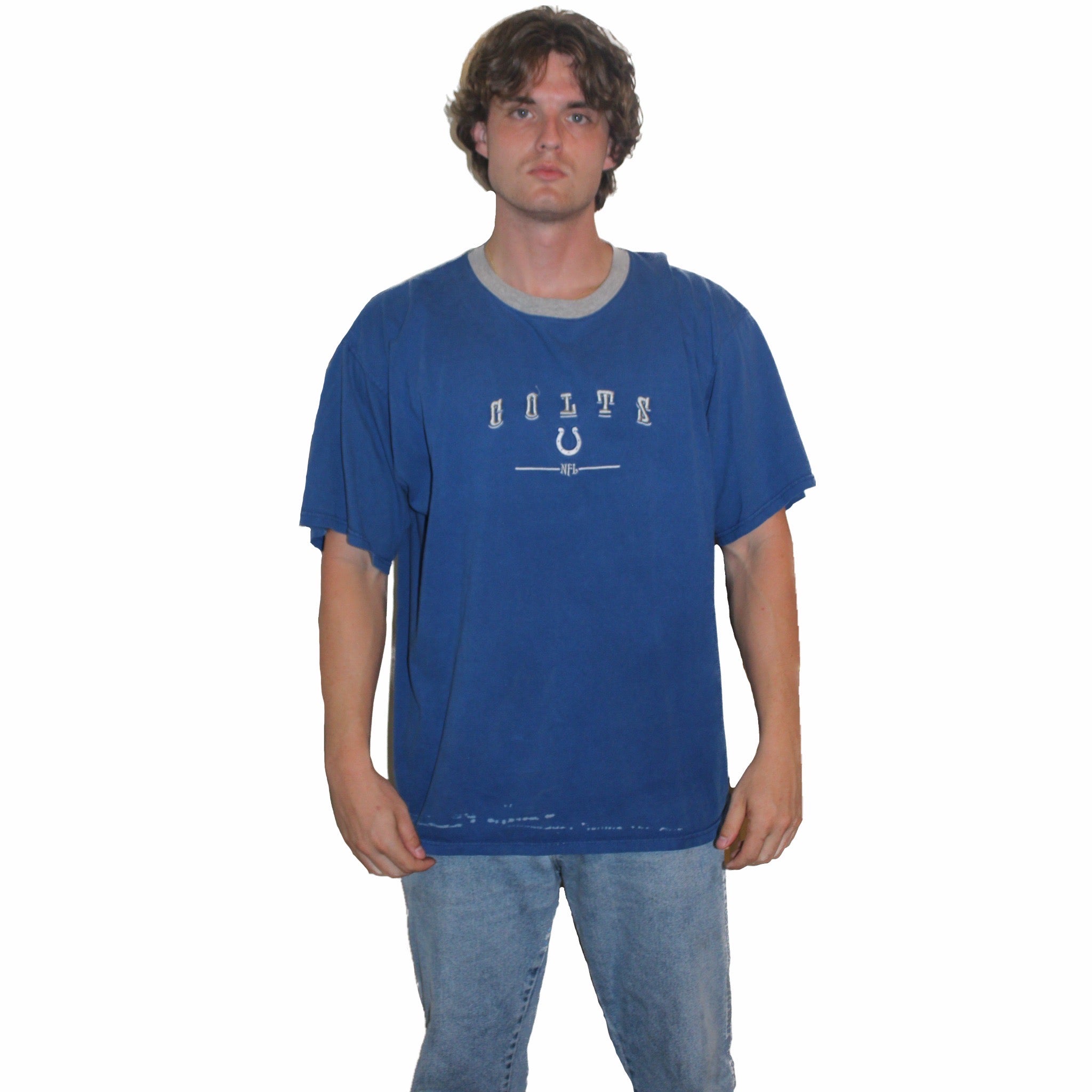 Colts Blue Embrodiered Tee