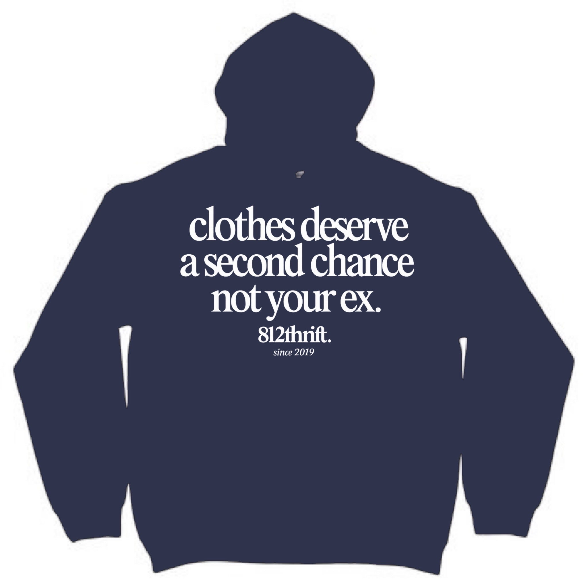 Clothes Deserve A Second Chance Navy Hoodie