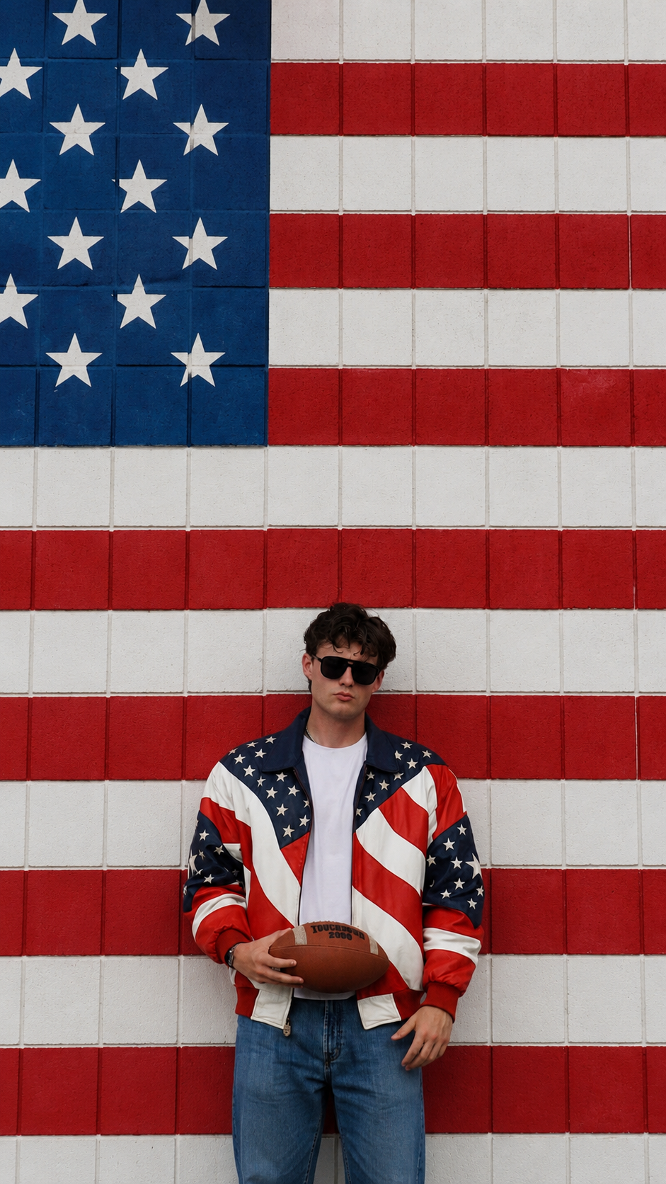 Vintage 90s Michael Hoban USA Flag Jacket