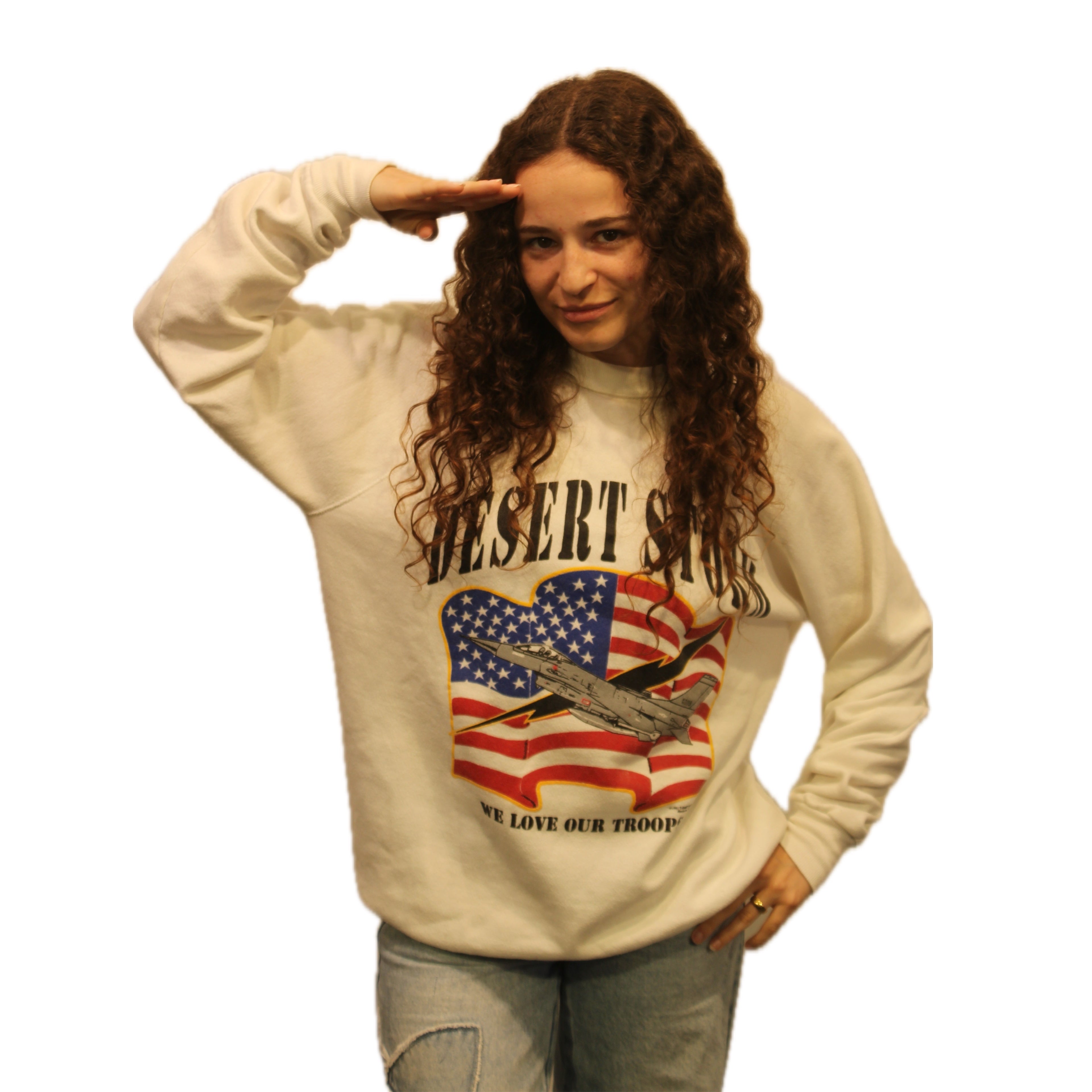 Vintage 90s Desert Storm Troops Crewneck