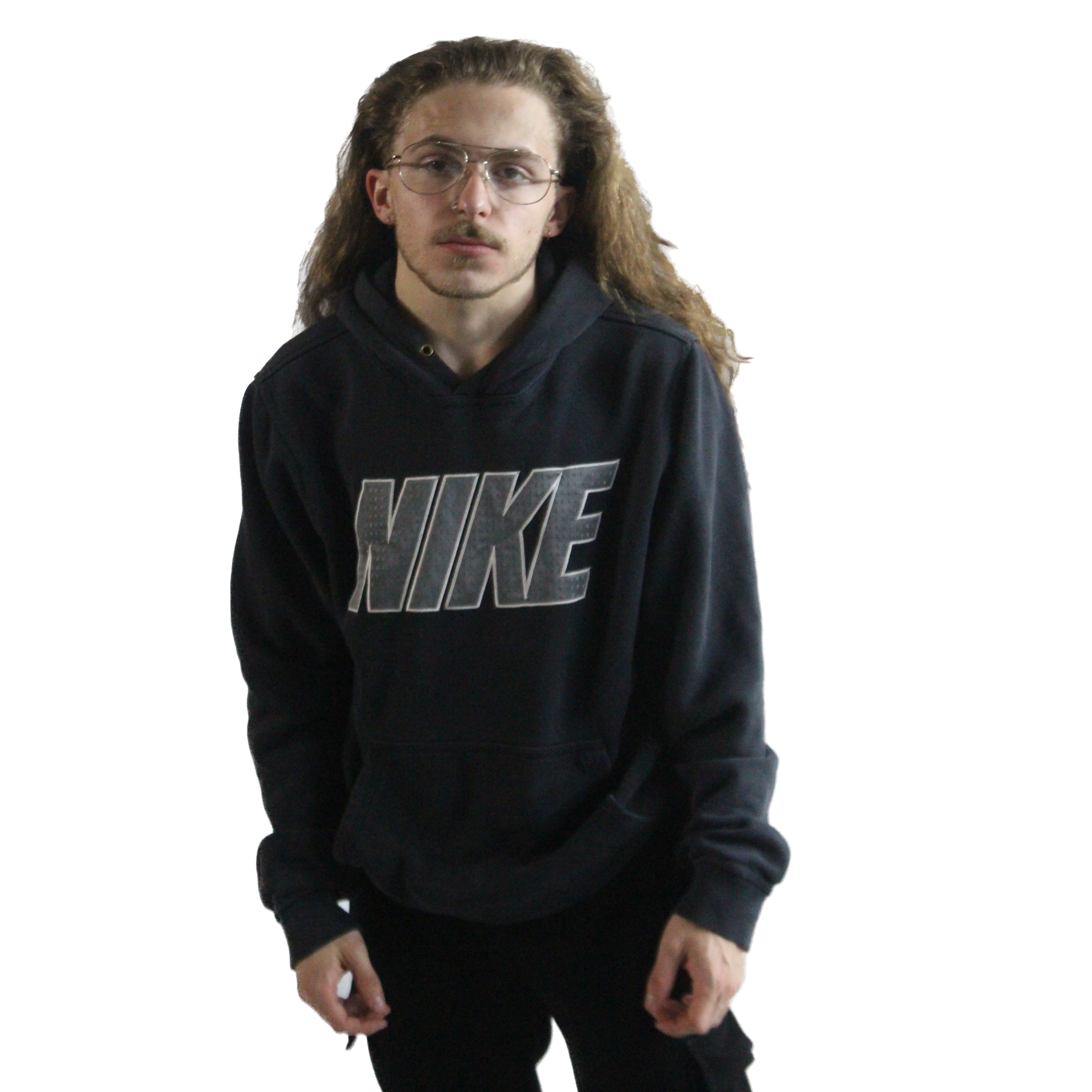 Black Nike Text Hoodie