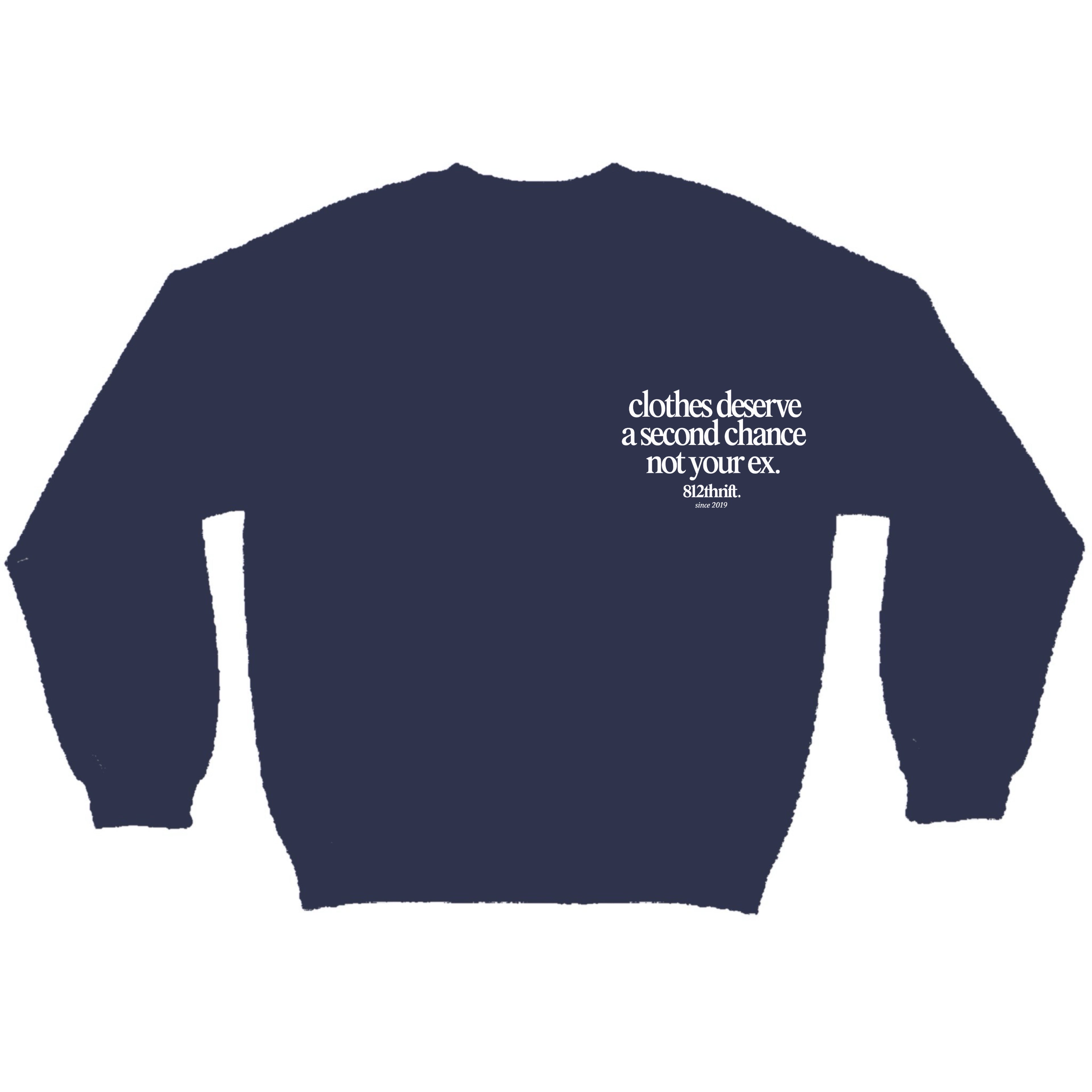 Clothes Deserve A Second Chance Navy Crewneck