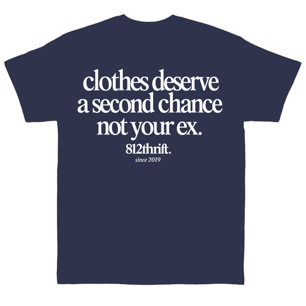 Clothes Deserve A Second Chance Navy Tee
