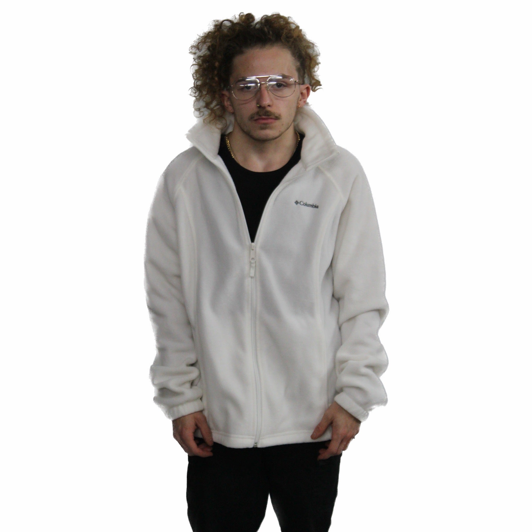 Columbia White Fleece Zip-Up