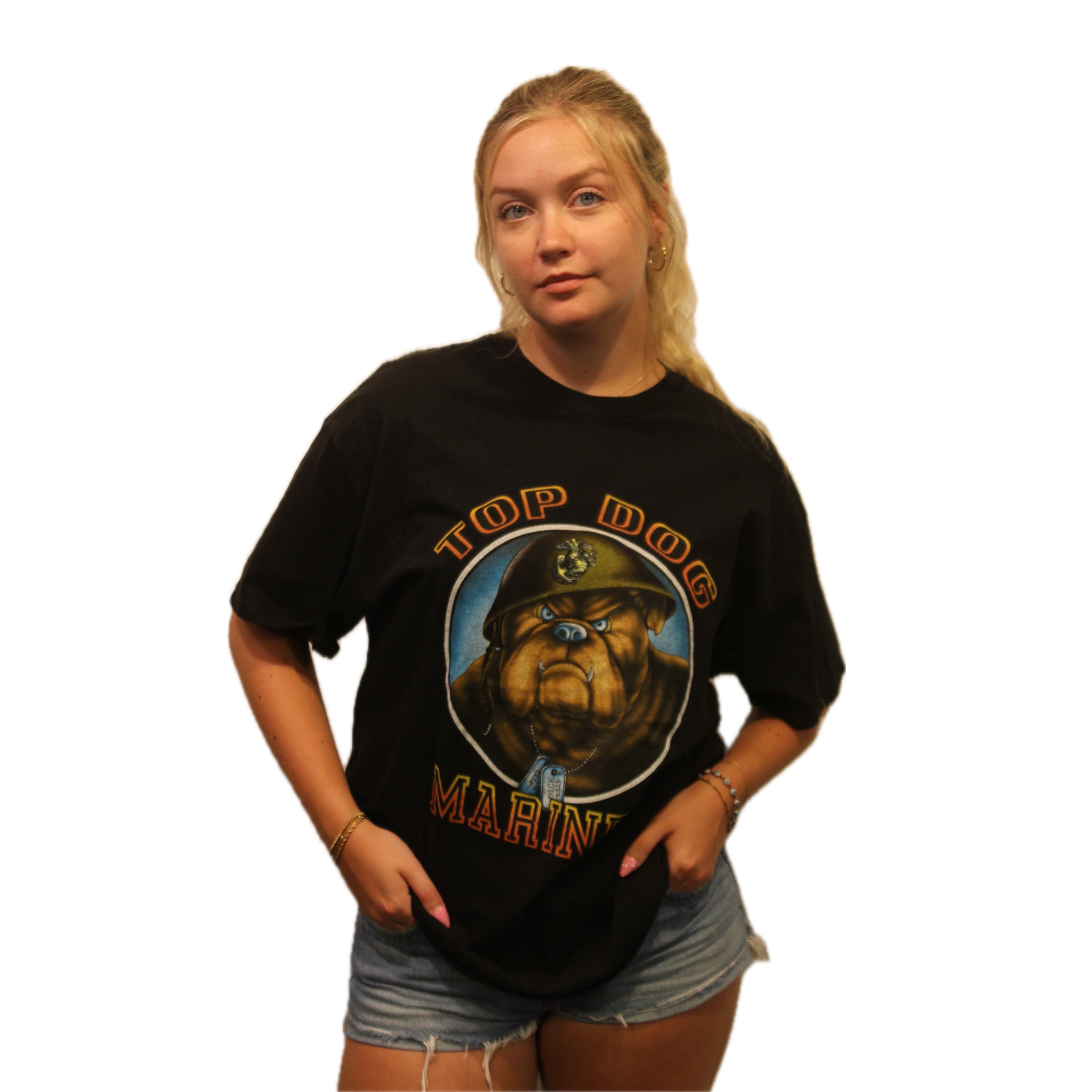 Vintage 90s Top Dog Marines Tee