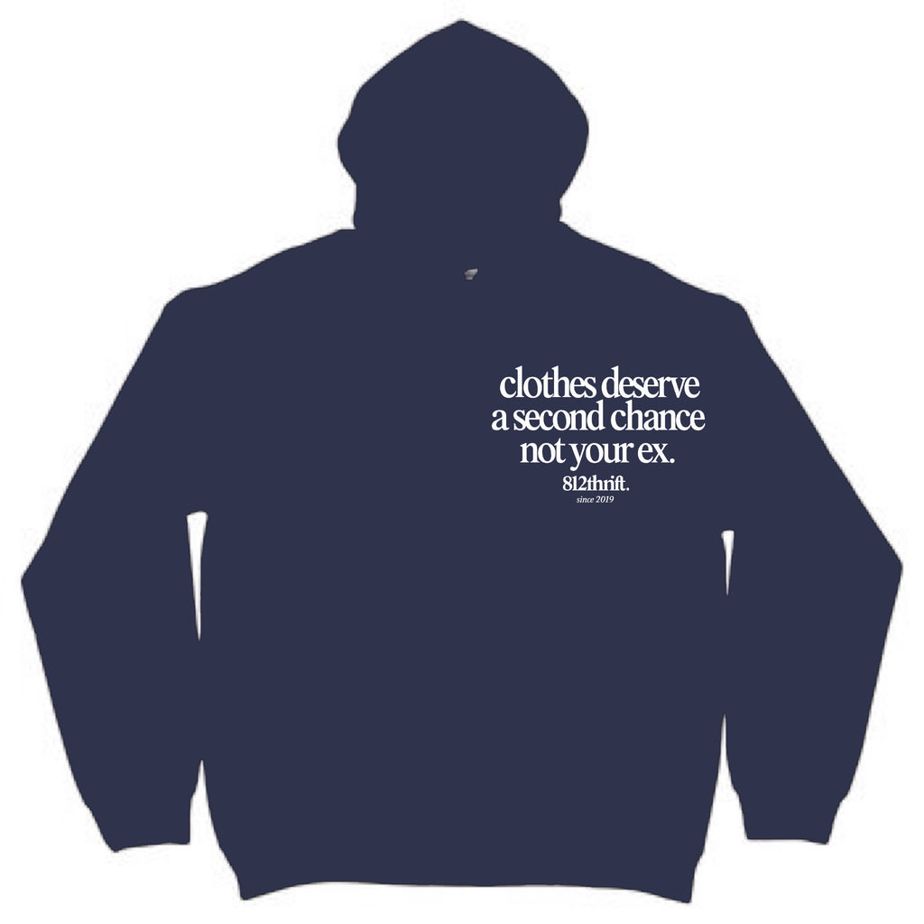 Clothes Deserve A Second Chance Navy Hoodie