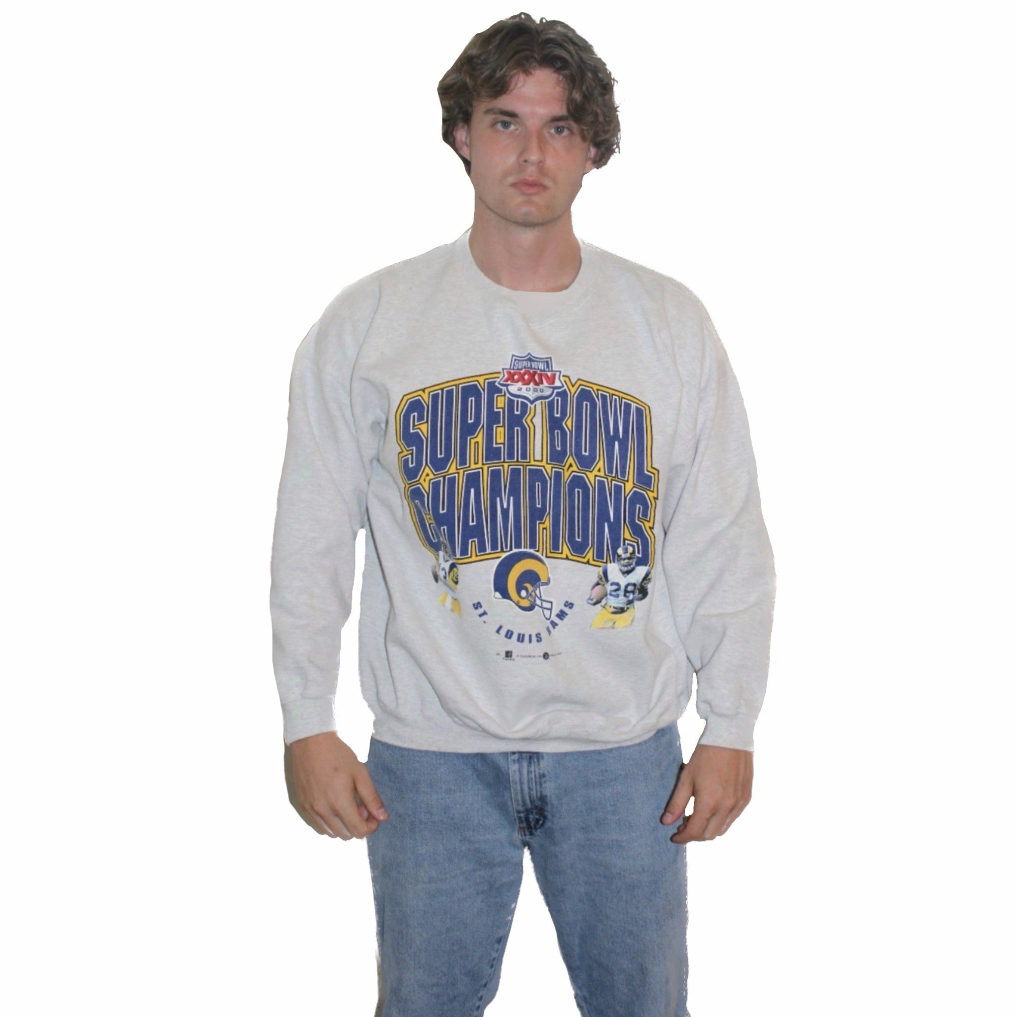 Rams 2000 Gray Super Bowl Crewneck