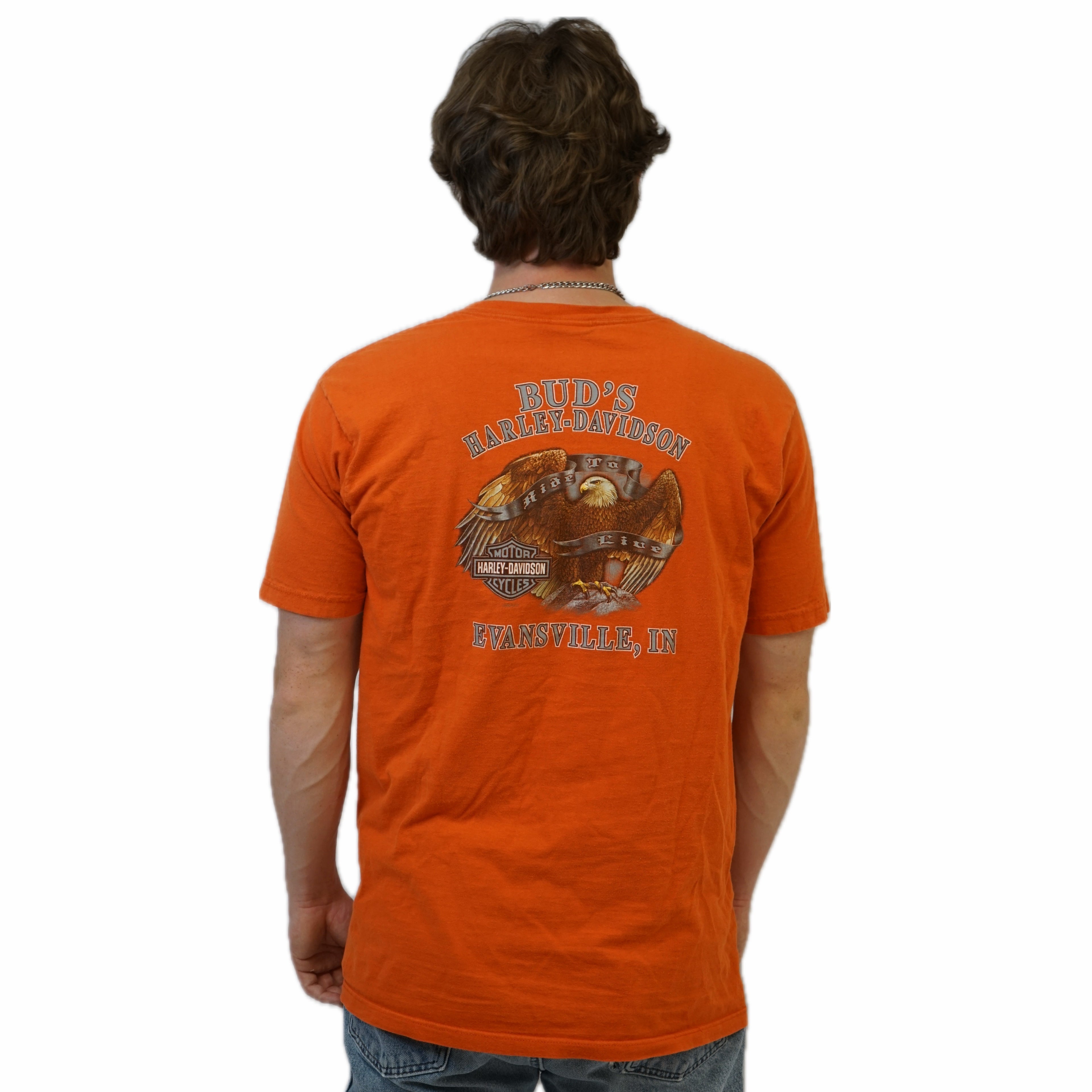 Harley Evansville Buds Orange Tee