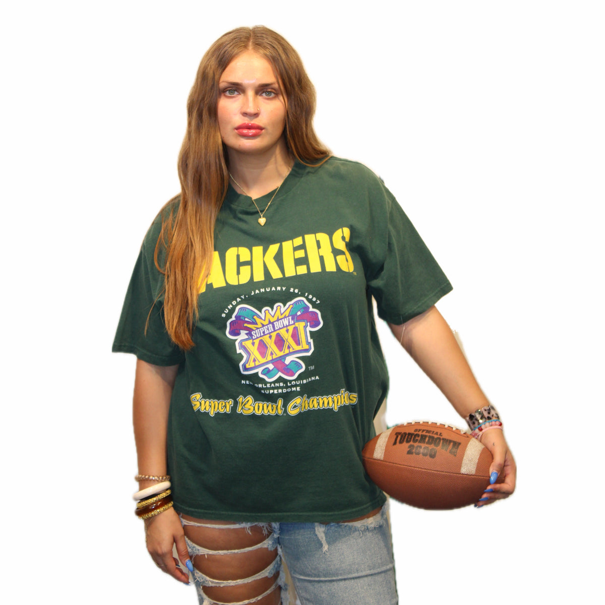 Green Bay Packers 97 Super Bowl Logo Tee