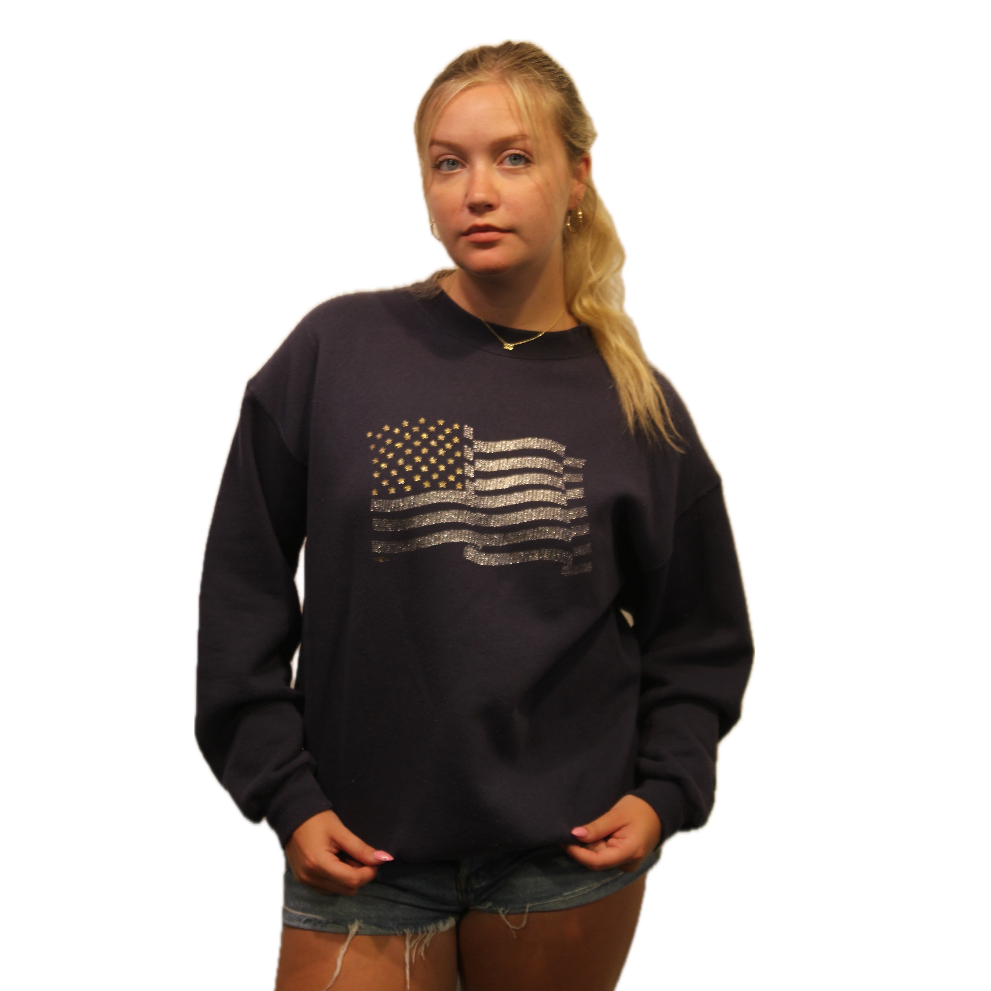 Vintage 90s Starter USA Flag Crewneck