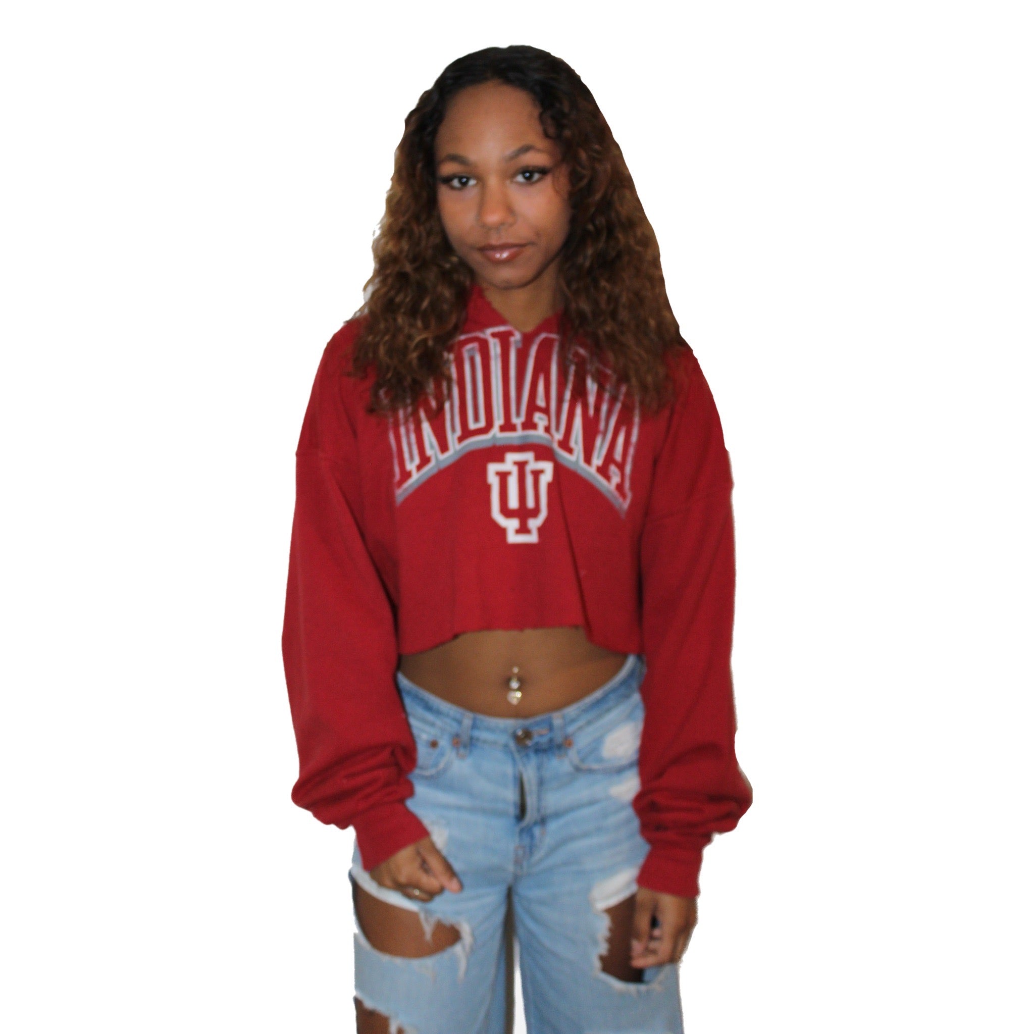 IU Cropped Russell Hoodie