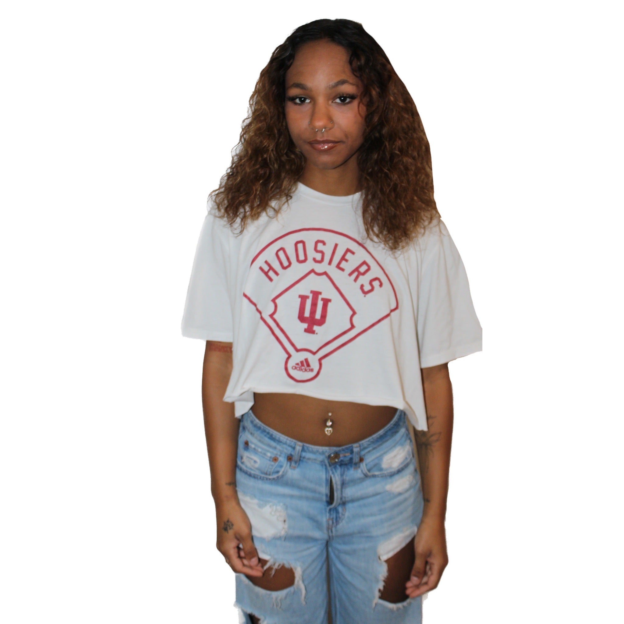 IU Baseball Cropped Tee