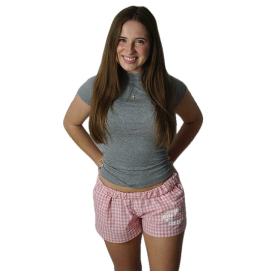812 Pajama Shorts (Pink & White)