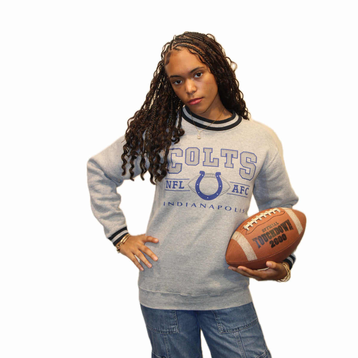 Colts 90s Gray Crewneck