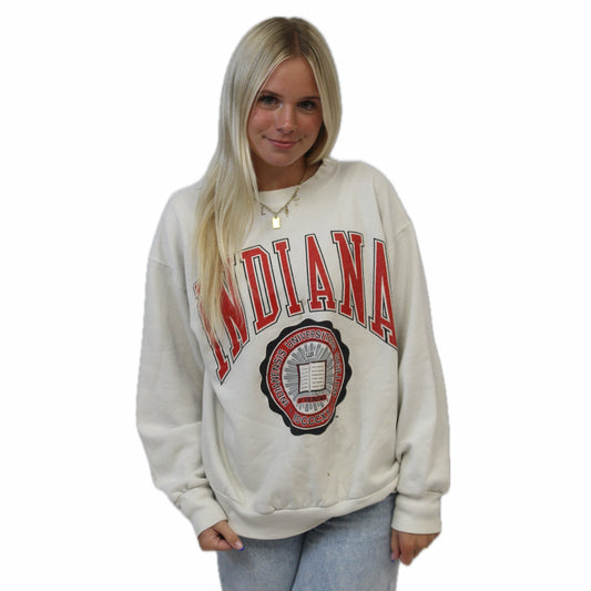 Indiana Vintage White Crewneck
