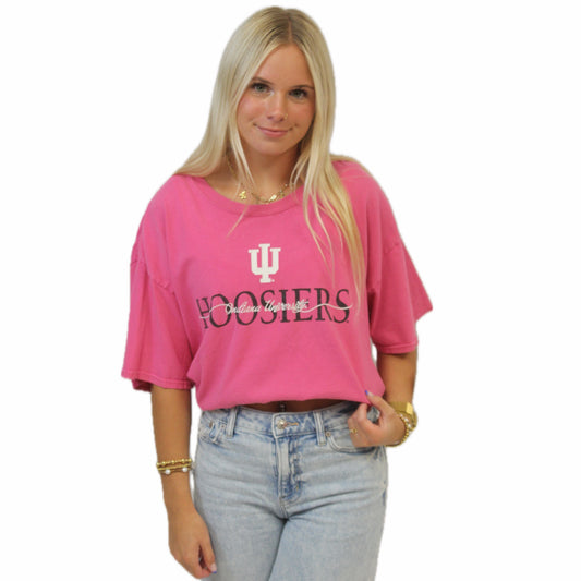 Indiana 00s Cursive Pink Tee