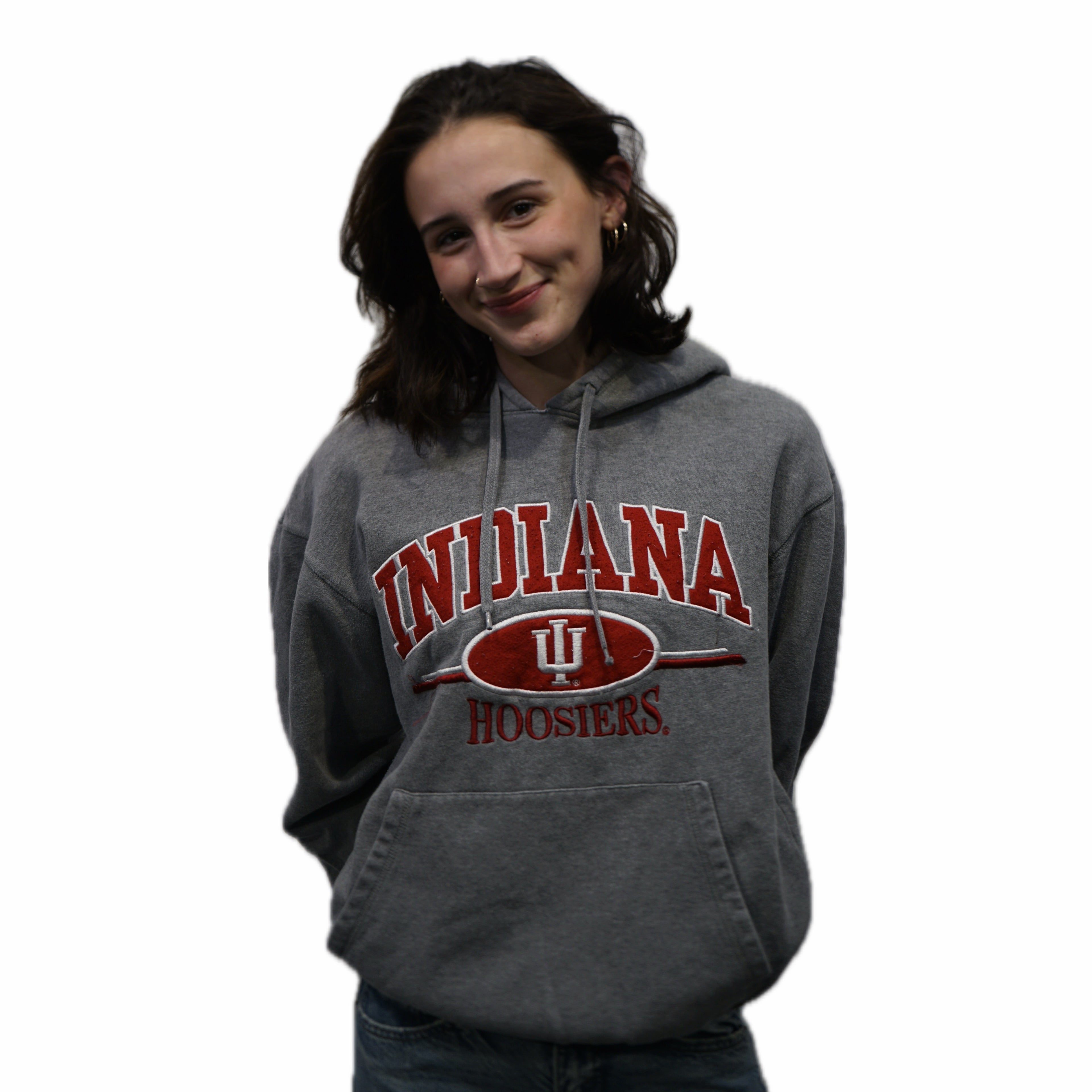 Indiana Hoosiers Gray Fuzz Hoodie